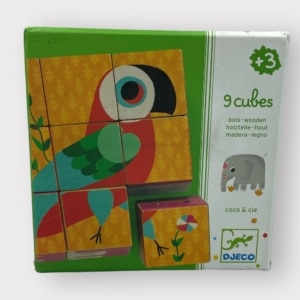 Puzzle 9 cubes bois