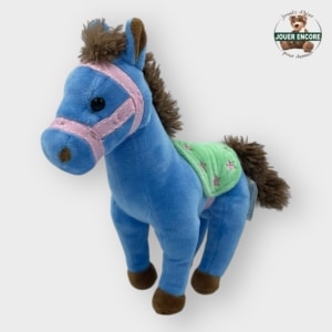Peluche cheval bleu