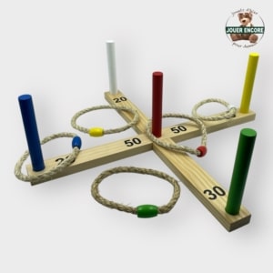 Jeu d’Anneaux en Bois – Jeu d’Adresse Classique et Écologique